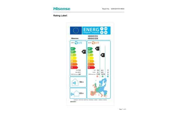 Hisense Wings Pro2022 KB50XS1E Energy Label